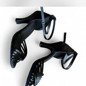 Chic Black Strappy dance heels